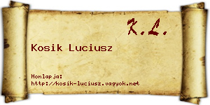 Kosik Luciusz névjegykártya